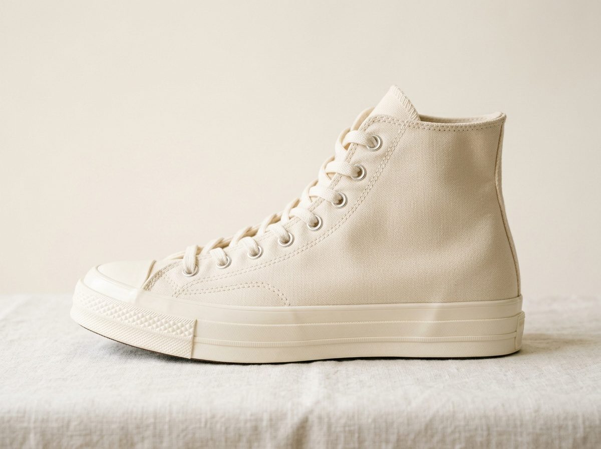 Sneaker alta in tela — dopo il restauro