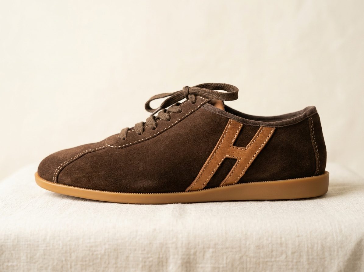 Sneaker in camoscio — dopo il restauro