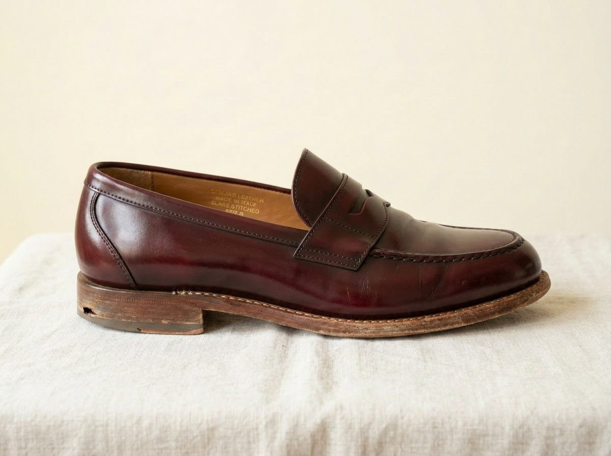 Penny loafer — prima del restauro