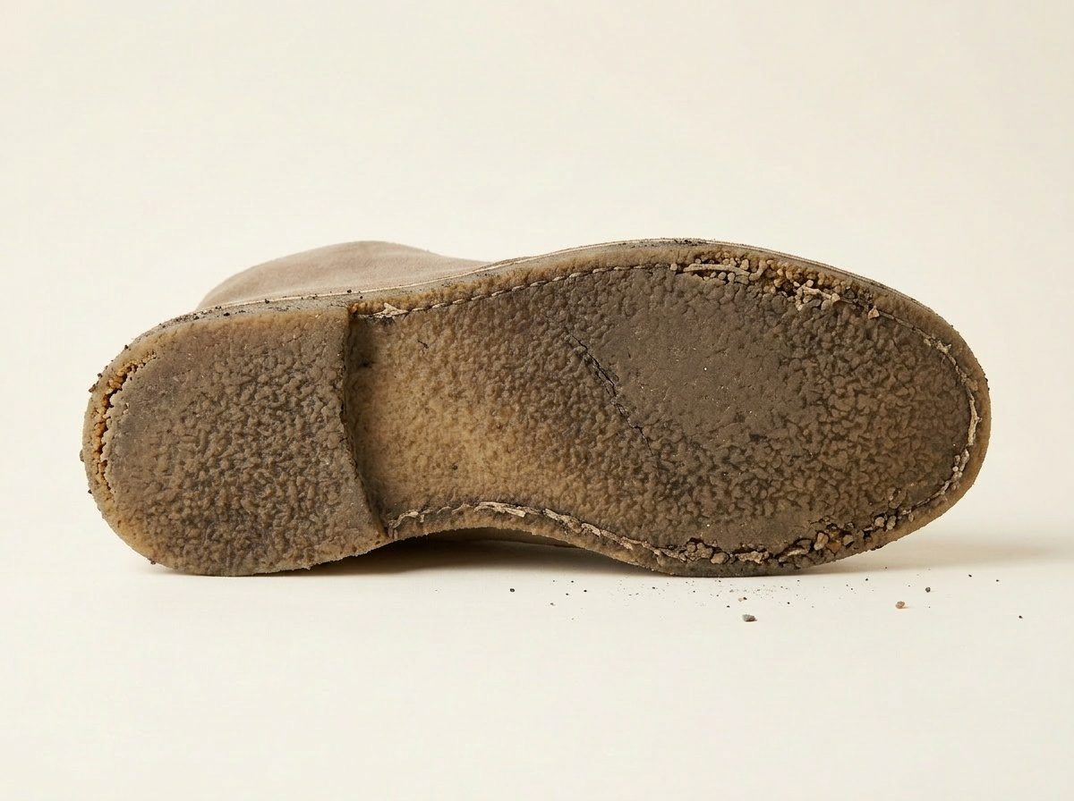 Suola in crepe — prima del restauro