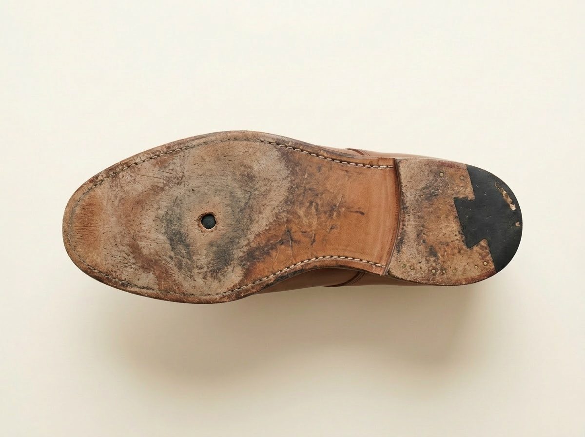 Suola con mezza gomma — prima del restauro