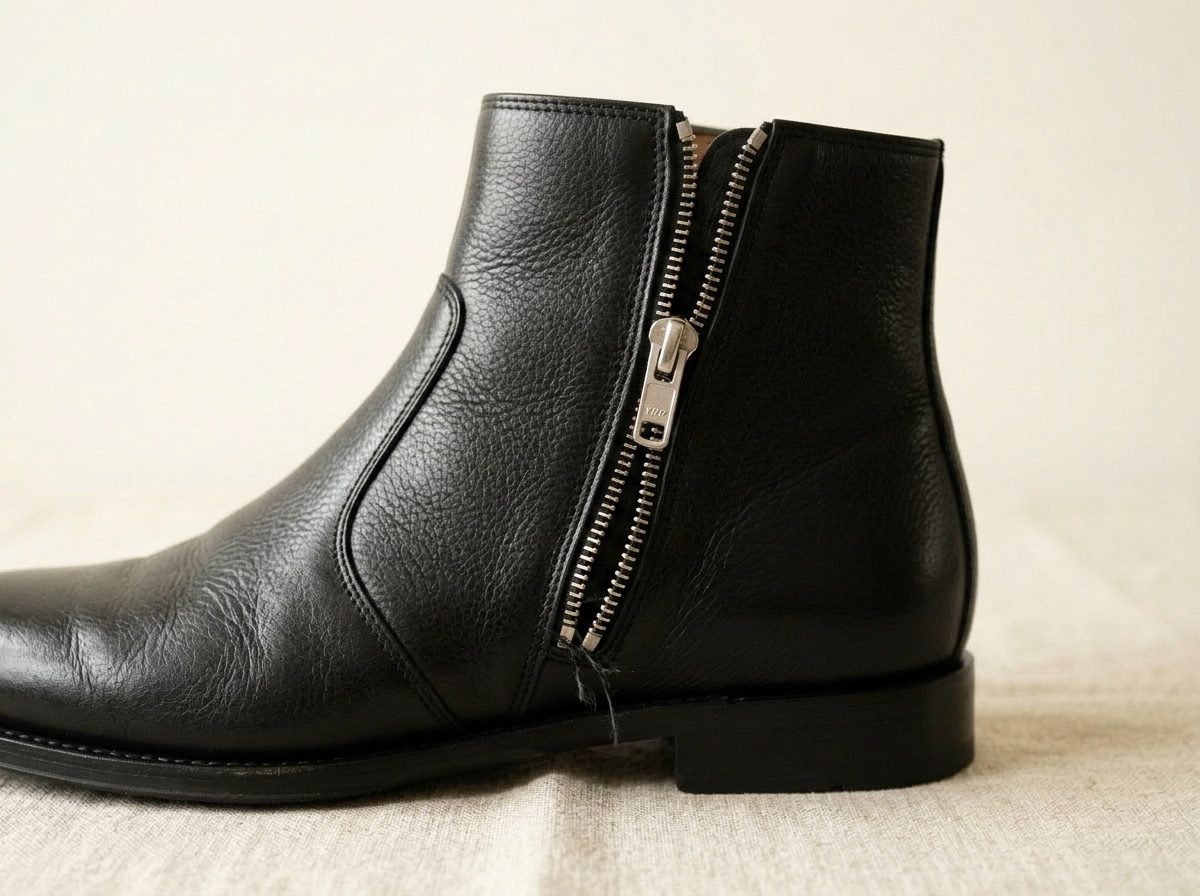 Stivaletto con zip — prima del restauro